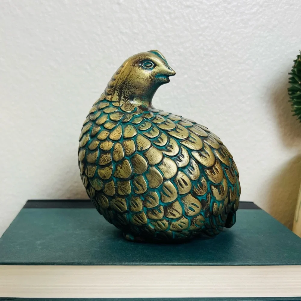 Vintage Mid Century Modern Arnels Gold Quail Partridge Ceramic Figurine Set - Picture 2 of 15